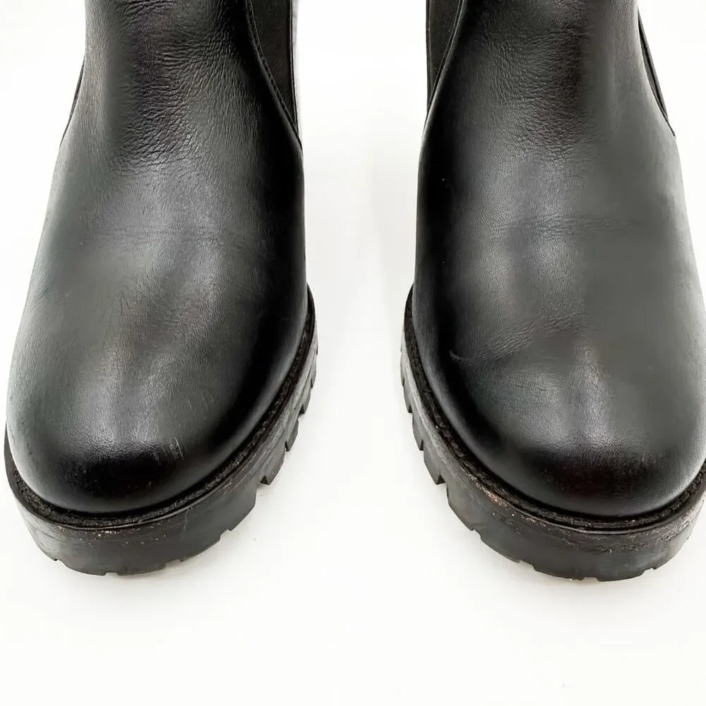 Christian Louboutin Marchacroche Leather Chelsea Boots Lug Sole EU 38.5 US 8.5